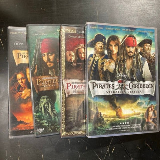 Pirates Of The Caribbean 1-4 6DVD (VG-VG+/M-) -seikkailu-